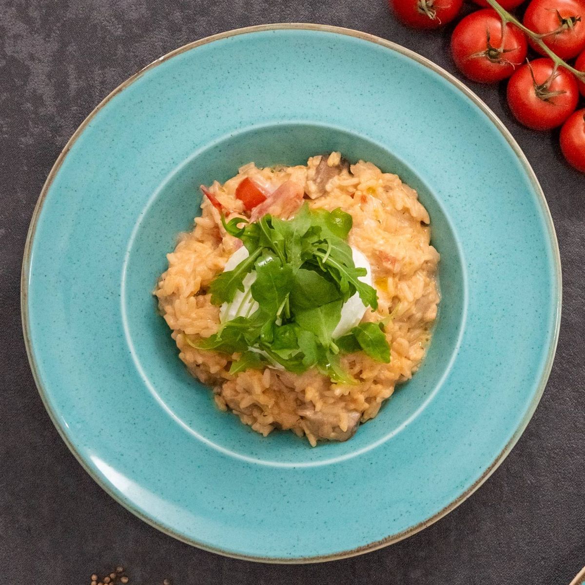 Rissotto cu hribi și mozzarella de bivoliță